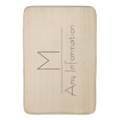 Tapis De Bain Monogramme de texture du grain de bois (devant Vertical)
