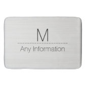 Tapis De Bain Monogramme de texture du grain de bois blanc (Devant)