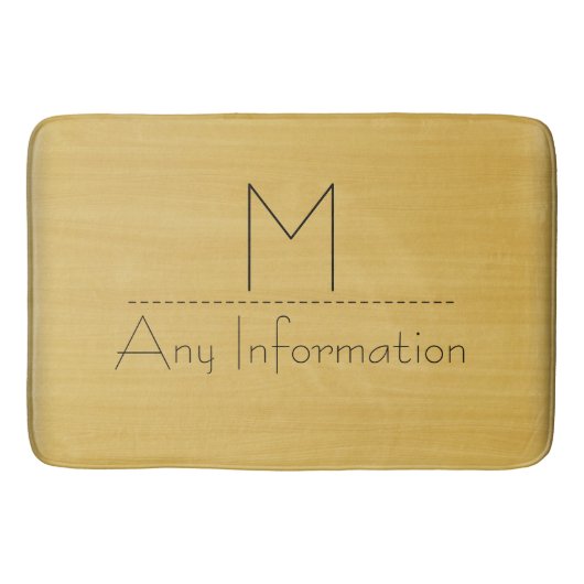 Tapis De Bain Monogramme de texture du grain d'or (Devant)