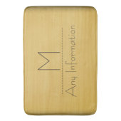 Tapis De Bain Monogramme de texture du grain d'or (devant Vertical)