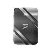 Tapis De Bain Monogramme de texture métallique (Devant (Vertical))