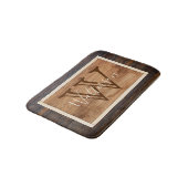 Tapis De Bain Monogramme de ton de bois rustique (Angle)