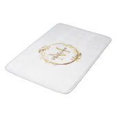 Tapis De Bain Monogramme d'or blanc Chic Eucalyptus Wreath (Angle)