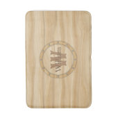 Tapis De Bain Monogramme du grain de bois Faux (Devant (Vertical))
