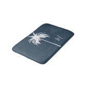 Tapis De Bain Monogramme élégant de palmier blanc tropical (Angle)