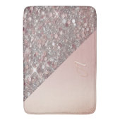 Tapis De Bain Monogramme élégant en or rose (devant Vertical)