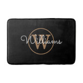 Tapis De Bain Monogramme élégant noir or (Devant)