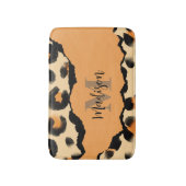 Tapis De Bain Monogramme Empreinte de léopard mou (Devant (Vertical))