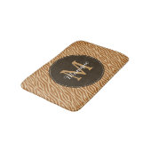 Tapis De Bain Monogramme et nom élégants d'impression de zèbre (Angle)
