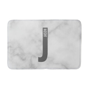 Tapis De Bain Monogramme et nom personnalisés modernes