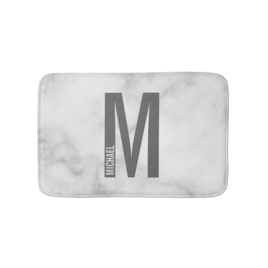 Tapis De Bain Monogramme et nom personnalisés modernes (Devant)