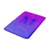 Tapis De Bain monogramme et nom personnalisés Pink to Blue Gradi (Angle)
