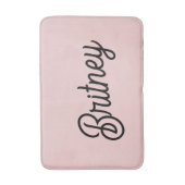 Tapis De Bain Monogramme et nom rose pâle moderne (Devant (Vertical))