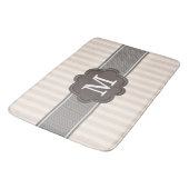Tapis De Bain Monogramme fait sur commande Brown de rayures (Angle)