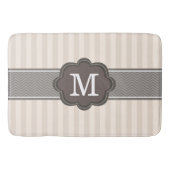 Tapis De Bain Monogramme fait sur commande Brown de rayures (Devant)
