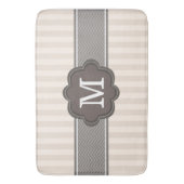 Tapis De Bain Monogramme fait sur commande Brown de rayures (devant Vertical)
