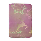 Tapis De Bain Monogramme flocon de neige de renne violet (Devant (Vertical))