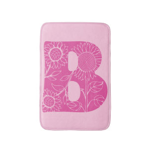 Tapis De Bain monogramme floral B lettre majuscule