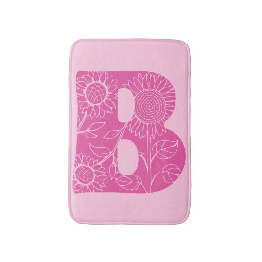 Tapis De Bain monogramme floral B lettre majuscule (Devant (Vertical))