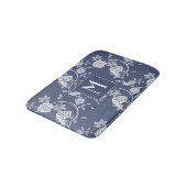 Tapis De Bain Monogramme floral de la Chinoiserie bleue (Angle)