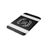 Tapis De Bain Monogramme floral noir et blanc (Angle)