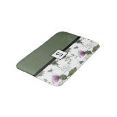 Tapis De Bain Monogramme floral vert sauge (Angle)