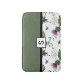 Tapis De Bain Monogramme floral vert sauge (Devant (Vertical))