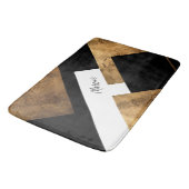 Tapis De Bain Monogramme géométrique chic en cuivre (Angle)