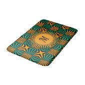 Tapis De Bain Monogramme géométrique moderne Gold Black Green (Angle)