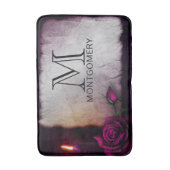 Tapis De Bain Monogramme gothique Rose, bougie et parchemin (Devant (Vertical))