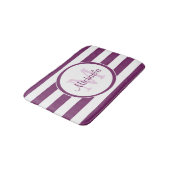 Tapis De Bain Monogramme graphique avec rayures violettes grasse (Angle)