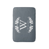 Tapis De Bain Monogramme gris ardoise tendance (Devant (Vertical))