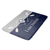 Tapis De Bain Monogramme gris bleu marine Paddle Lake House (Angle)