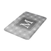 Tapis De Bain Monogramme gris cercles motif (Angle)