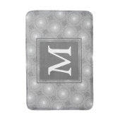 Tapis De Bain Monogramme gris cercles motif (Devant (Vertical))