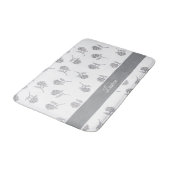 Tapis De Bain Monogramme Gris Clair Fleur Botanique Intemporelle (Angle)