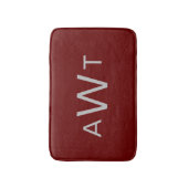 Tapis De Bain Monogramme gris marron foncé rouge bordeaux classi (Devant (Vertical))
