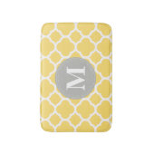 Tapis De Bain Monogramme gris Motif Quatrefoil jaune (Devant (Vertical))