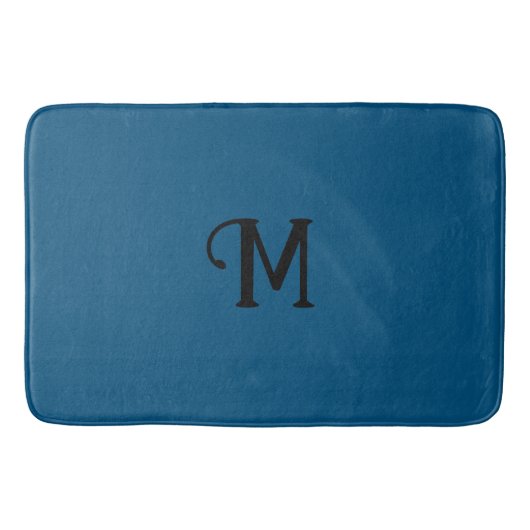 Tapis De Bain Monogramme initial Agate Bijou bleu Tonalité Coule (Devant)
