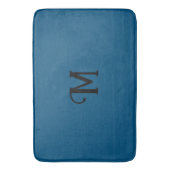 Tapis De Bain Monogramme initial Agate Bijou bleu Tonalité Coule (devant Vertical)