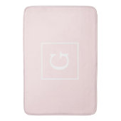 Tapis De Bain Monogramme Initial Cadre Rose Clair Blanc (devant Vertical)
