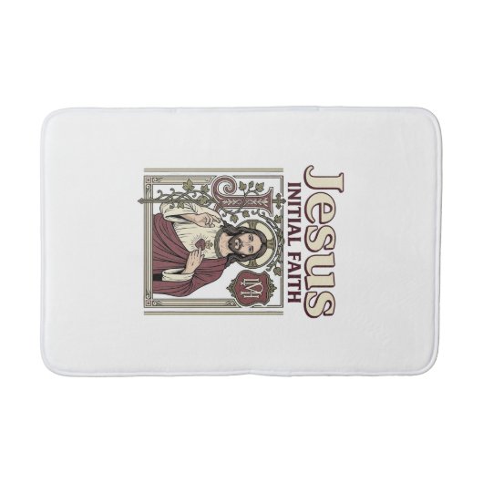 Tapis De Bain Monogramme initial de Jésus Foi Monogramme initial (Devant)