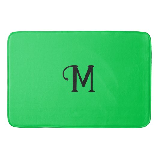 Tapis De Bain Monogramme initial Joyau de Malachite Tone Couleur (Devant)