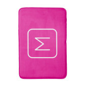 Tapis De Bain Monogramme Initial Simple & Moderne | Rose & Blanc (Devant (Vertical))