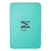 Tapis De Bain Monogramme initial Turquoise Jewel Tone Solide Cou (devant Vertical)