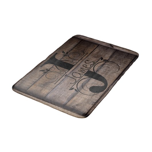 Tapis De Bain Monogramme J Bain initial, Cuisine Mat Cabine Rust (Angle)