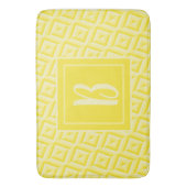 Tapis De Bain Monogramme Jaune Motif diamant à trois tons (devant Vertical)
