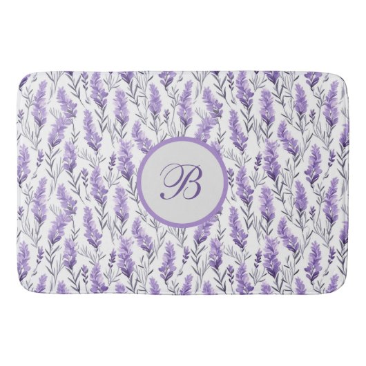 Tapis de bain monogrammé Lavender Meadows (Devant)