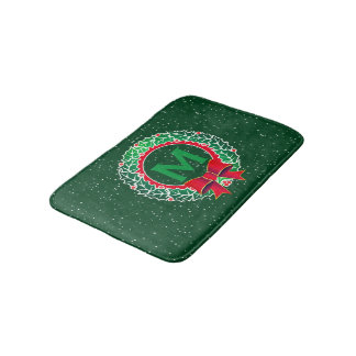 Tapis De Bain Monogramme minimaliste élégant avec couronne sur V