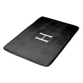 Tapis De Bain Monogramme Moderne Élégant Noir (Angle)
